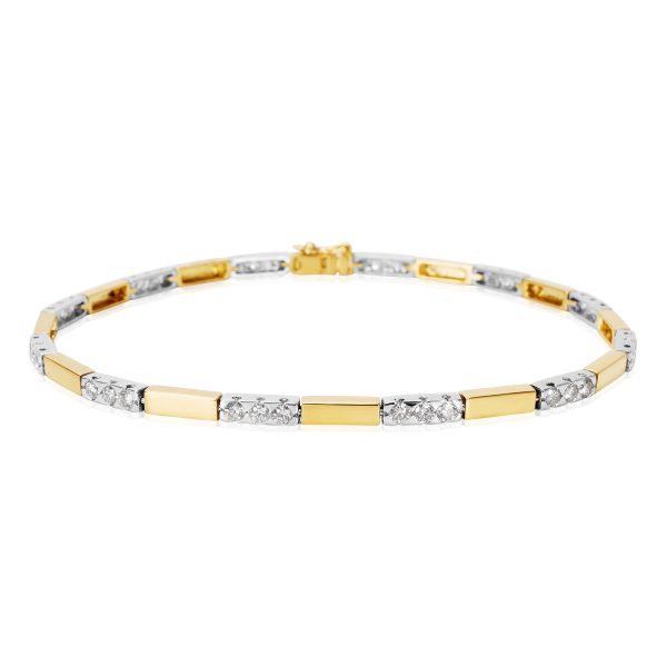 Diamond Bracelet in 18K Two Tone Gold 144 CTW Diamond Bracelet in 18K Two Tone Gold 144 CTW