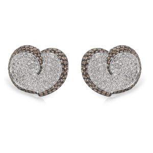 Brown White Diamond Heart Earrings in 18KT White Gold 700 ctw Breitling Bentley A13362 Mens Watch in Stainless Steel