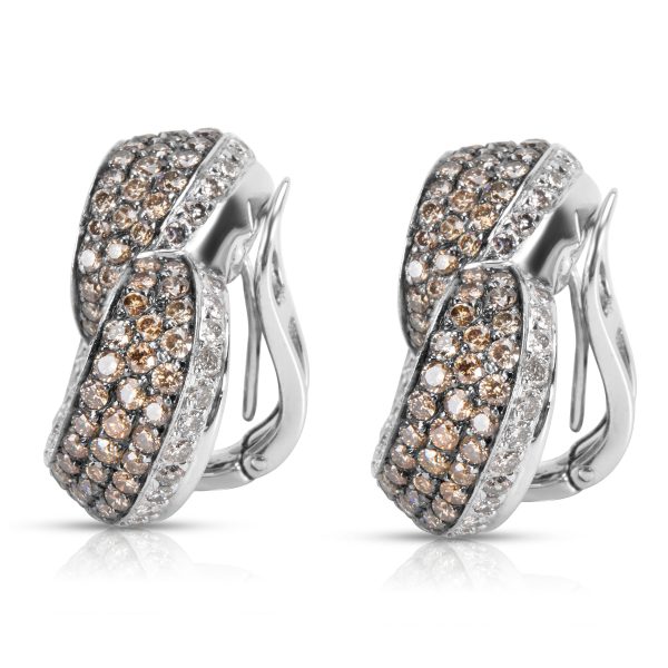 033110 sv Brown White Diamond Heart Earrings in 18KT White Gold 700 ctw