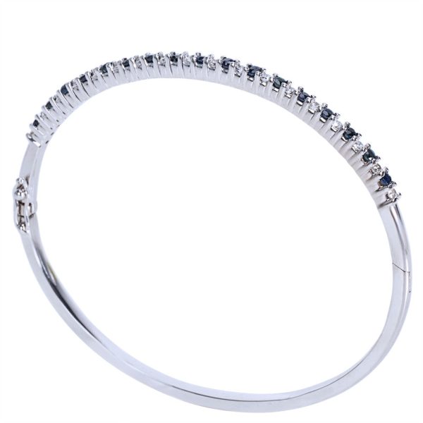 033935 sv 9a996790 614e 46c1 8422 36531884bbc0 Round Diamond Sapphire Bangle Bracelet in 14K White Gold 170 CTW