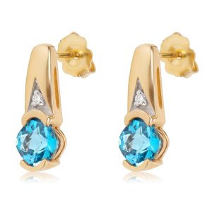 Diamond Blue Topaz Earrings in 14KT Yellow Gold 002ctw Louis Vuitton Saleya MM Damier Tote Bag