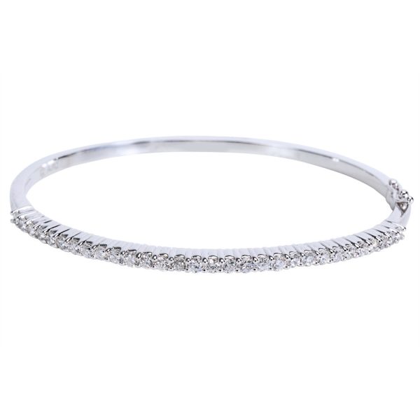 Diamond Bangle in 14k White Gold 140 CTW Diamond Bangle in 14k White Gold 140 CTW