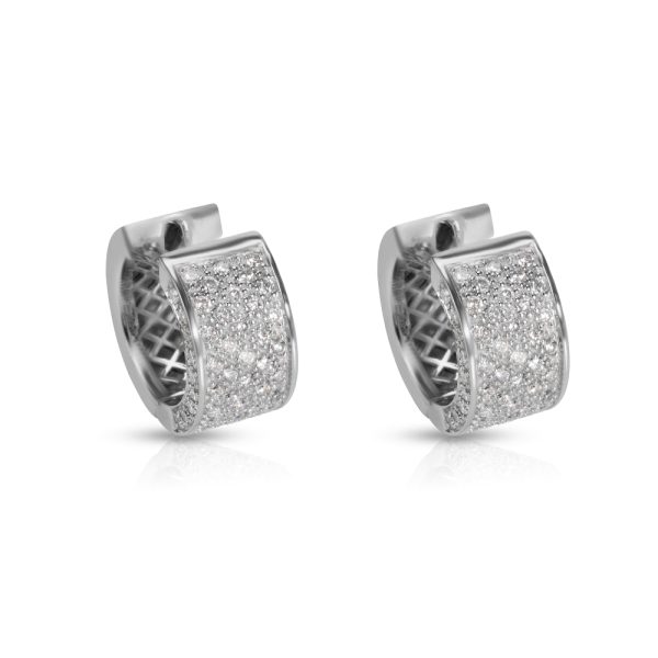 Estate Diamond Hoop Earrings in 18K White Gold 115 CTW Estate Diamond Hoop Earrings in 18K White Gold 115 CTW