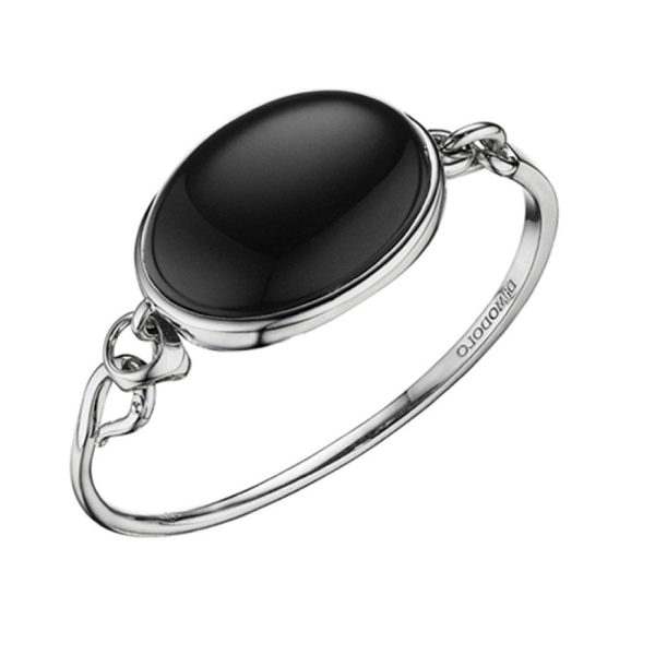 Di Modolo Black Agate Bangle Bracelet in Plated Rhodium MSRP 450 Di Modolo Black Agate Bangle Bracelet in Plated Rhodium MSRP 450