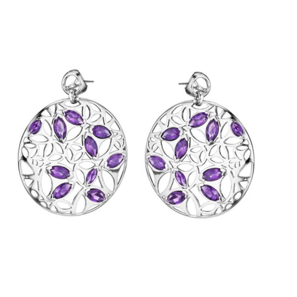 037112 SV f6d74992 bb12 4560 938d 5c54227b70a5 Di Modolo Purple Quartz Drop Earrings in Plated Rhodium MSRP 795