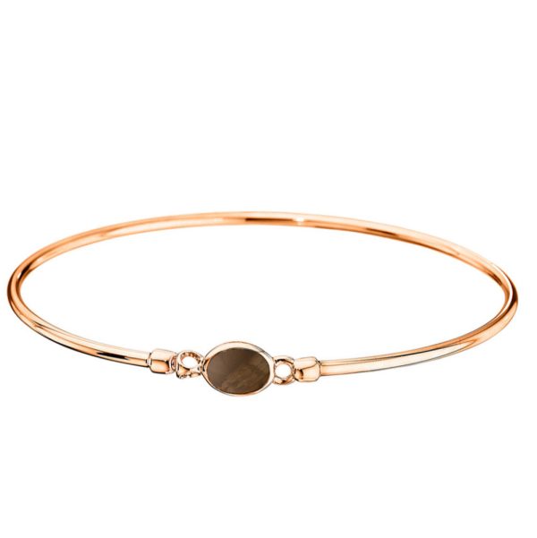 037130 SV Di Modolo Smokey Quartz Bangle Bracelet in Plated 18K Rose Gold MSRP 475