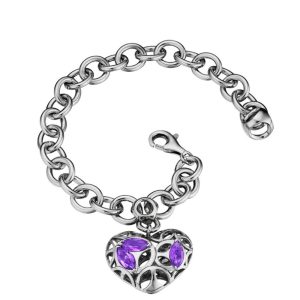 Di Modolo Amethyst Charm Bracelet Rhodium Plated Sterling Silver Cart