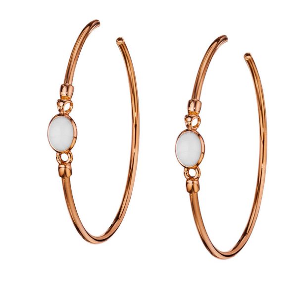 Di Modolo White Agate Hoop Earrings 18K Rose Gold Rhodium Plated MSRP 650 Di Modolo White Agate Hoop Earrings 18K Rose Gold Rhodium Plated MSRP 650