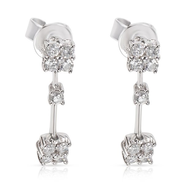 Diamond Drop Cluster Earrings in 18KT Gold 052 ctw Diamond Drop Cluster Earrings in 18KT Gold 052 ctw