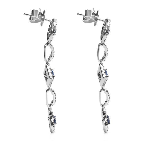 039947 sv Three Station Dangle Earrings in 18K White Gold 126 CTW