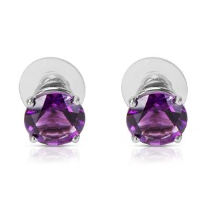 Created Amethyst Fashion Earrings in Sterling Silver Cart