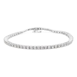 4 Prong Diamond Line Bracelet in 14K White Gold 316 CTW Cart