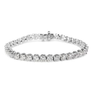 Diamond Tennis Bracelet in 14KT White Gold 864 ctw Christian Dior Leather Shoulder Bag Pochette Black