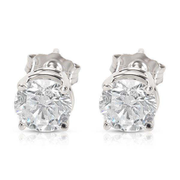 4 Prong Basket Diamond Stud Earrings in 14K White Gold 142 CTW 4 Prong Basket Diamond Stud Earrings in 14K White Gold 142 CTW