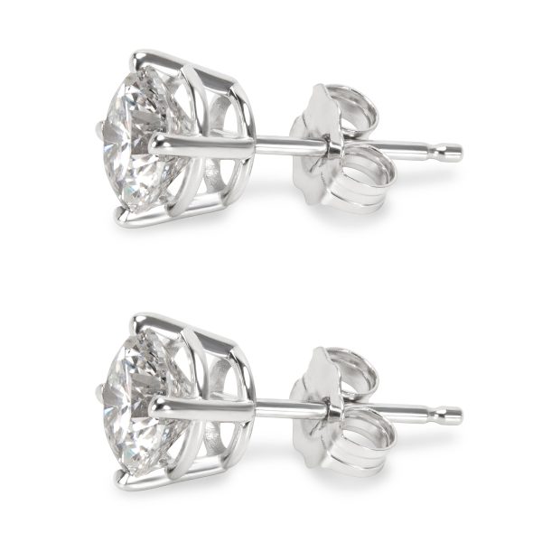 041317 sv 4 Prong Basket Diamond Stud Earrings in 14K White Gold 142 CTW