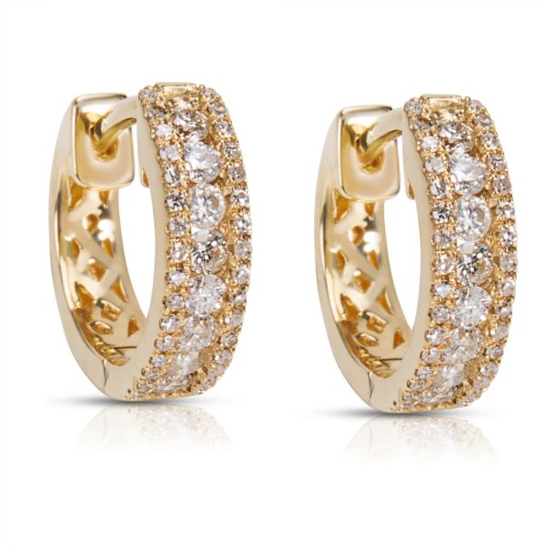 Diamond Huggie Hoop Earrings in 14K Gold 035 CTW Diamond Huggie Hoop Earrings in 14K Gold 035 CTW