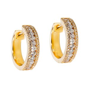 Diamond Hoop Earrings in 14K Yellow Gold 050 CTW Louis Vuitton Speedy 30 Monogram Handbag Brown