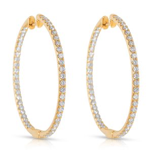 Diamond Hoop Earrings in 14K Yellow Gold 200 CTW Bottega Veneta Spring Summer Tote Bag Leather