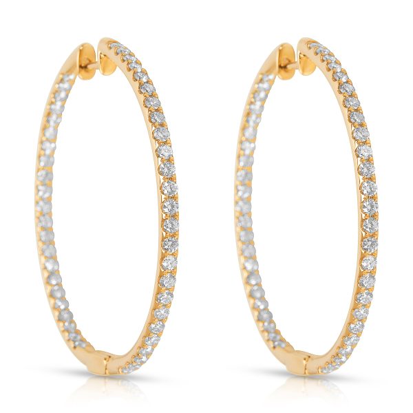 Diamond Hoop Earrings in 14K Yellow Gold 200 CTW Diamond Hoop Earrings in 14K Yellow Gold 200 CTW