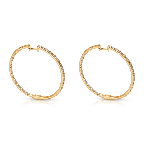 042340 sv Diamond Hoop Earrings in 14K Yellow Gold 200 CTW