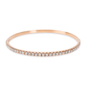 Diamond Bangle Bracelet in 18K Rose Gold 157 CTW Louis Vuitton Batignolles Horizontal Handbag Monogram Canvas Brown