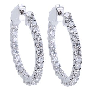 Diamond Hoop Earrings in 14K White Gold 200 CTW Gucci Brown GG Supreme Small Dionysus Bag