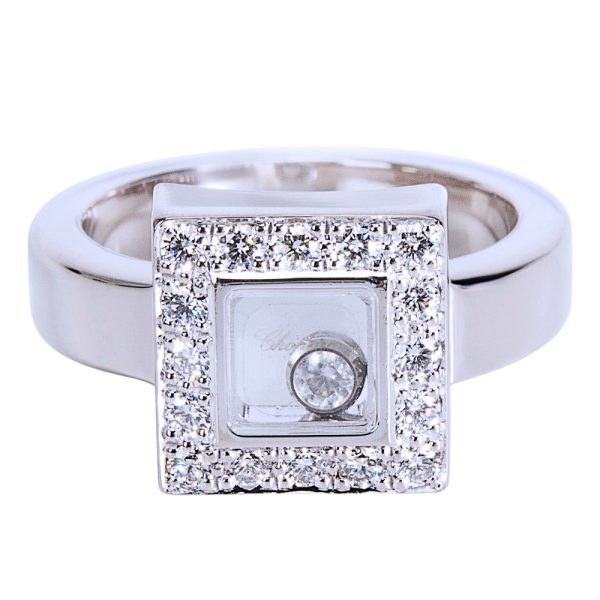 Rings Chopard Happy Diamond Ring in 18K White Gold 038 CTW