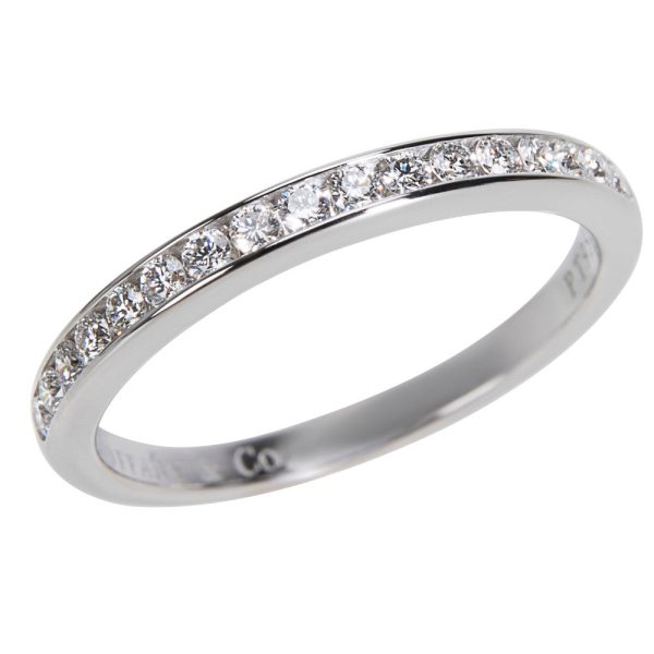 Rings Tiffany Co Diamond Wedding Band in Platinum 024 CTW