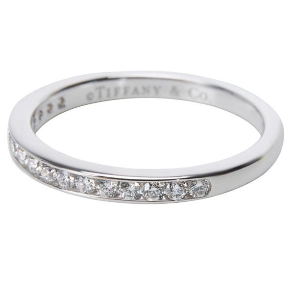 044029 stamp Tiffany Co Diamond Wedding Band in Platinum 024 CTW