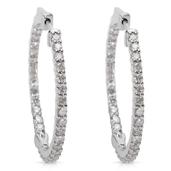 Diamond Hoop Earrings in 14K White Gold 186 CTW Diamond Hoop Earrings in 14K White Gold 186 CTW