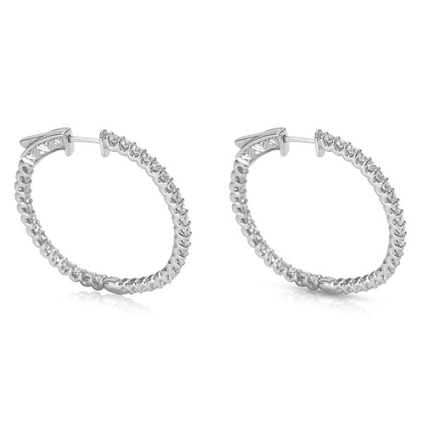 046529 sv In Out Diamond Hoops in 14k White Gold 300 CTW