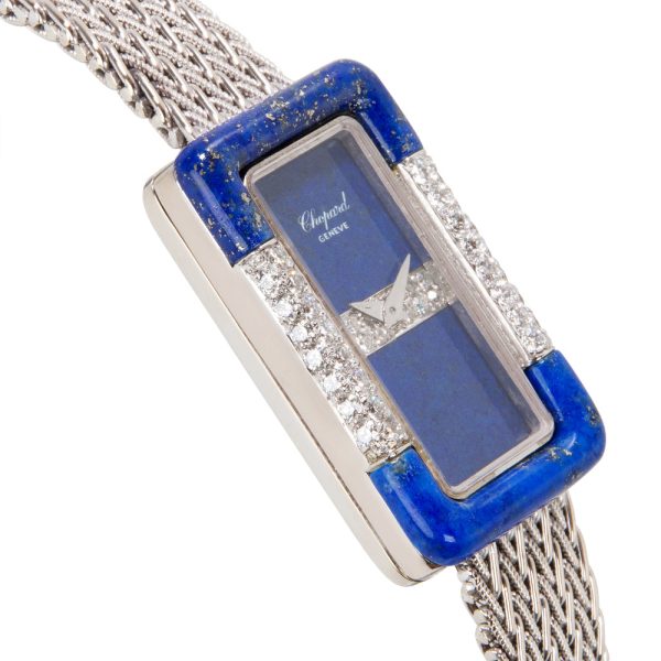 058781 rv Chopard Dress Womens Diamond and Lapis Watch in 18K White Gold