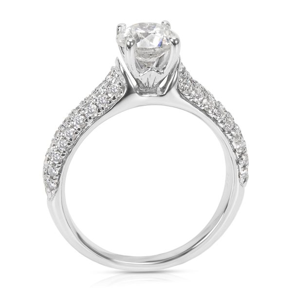 Pave Diamond Engagement Ring in 14K White Gold 125 CTW Pave Diamond Engagement Ring in 14K White Gold 125 CTW