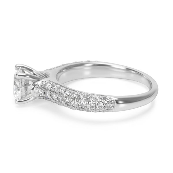 White Gold Engagement Ring Pave Diamond Engagement Ring in 14K White Gold 125 CTW