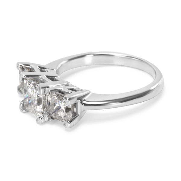 3 Stone Ring White Gold Three Stone Princess Cut Diamond Engagement Ring in 14K White Gold 250 CTW