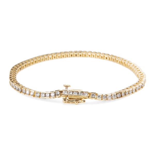 064476 bv Channel Diamond Tennis Bracelet in 10K Yellow Gold 300 CTW