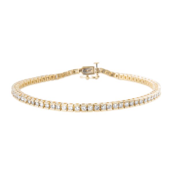 Channel Diamond Tennis Bracelet in 10K Yellow Gold 300 CTW Channel Diamond Tennis Bracelet in 10K Yellow Gold 300 CTW