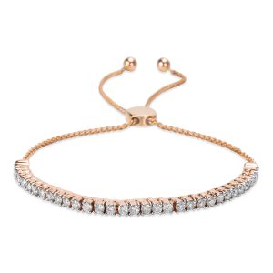 Diamond Bolo Bracelet in 14Kt Rose Gold 092 ctw Salvatore Ferragamo Handbag Gancini Leather Off White Silver