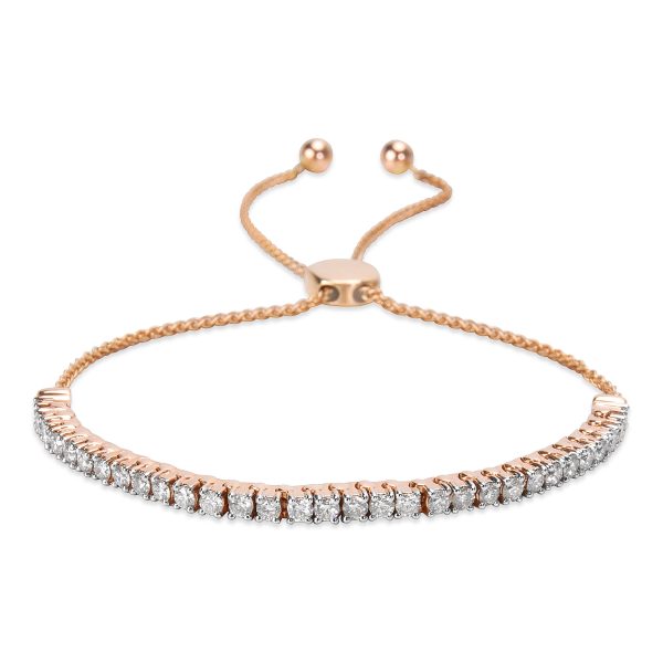 Diamond Bolo Bracelet in 14Kt Rose Gold 092 ctw Diamond Bolo Bracelet in 14Kt Rose Gold 092 ctw