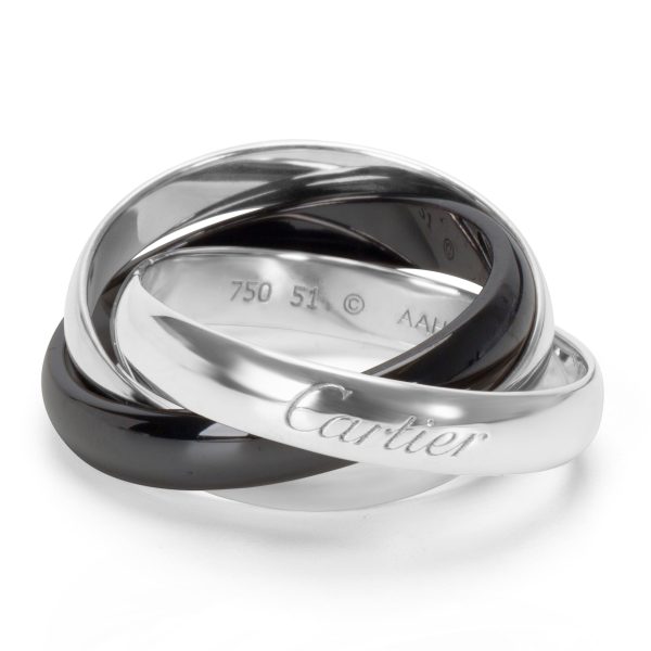 Rings Cartier Trinity Ring in 18K White Gold Ceramic