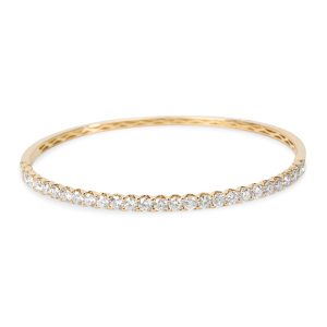 14k Yellow Gold 250 Ctw Diamond Prong Set Hinged Bangle Saint Laurent Paris Envelope Diagonal Shoulder Long Wallet