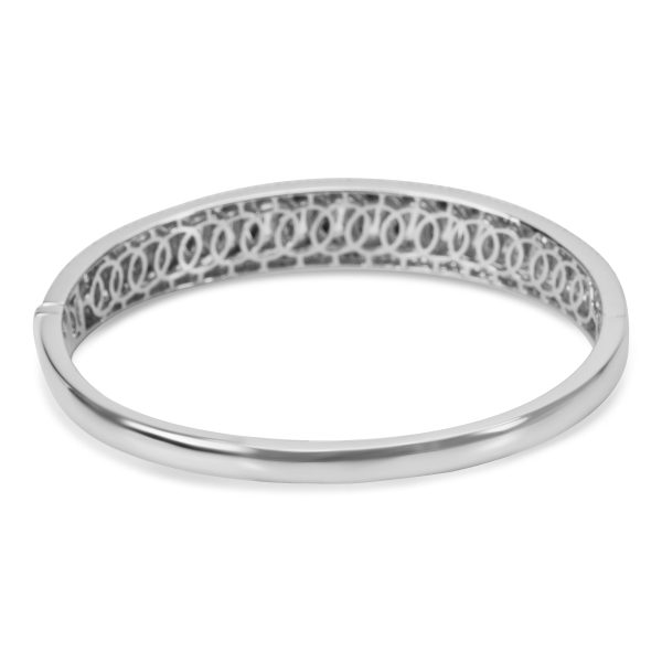 079604 bv 48ccddb6 0937 437a b649 e4dc77f8d91d 18k White Gold Interlocking Circle Hinged Bangle 252 ctw