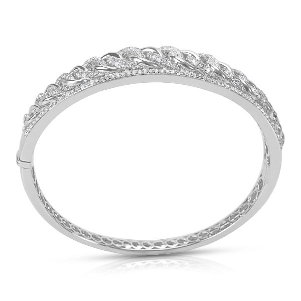 079604 pv add642bb a48f 4a67 9446 e905666d3d9e 18k White Gold Interlocking Circle Hinged Bangle 252 ctw