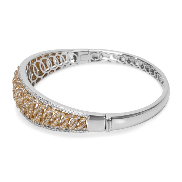 079605 sv 9b4c4f3e b70b 4773 83ac 71c5799ae169 Interlocking Hinged diamond Bangle in 18KT Two Toned Gold 454 ctw