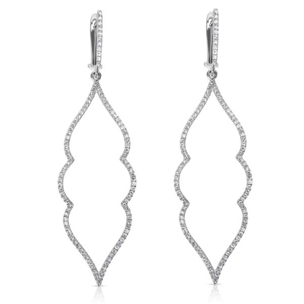 14k White Gold Diamond Drop Earrings 065 ctw 14k White Gold Diamond Drop Earrings 065 ctw