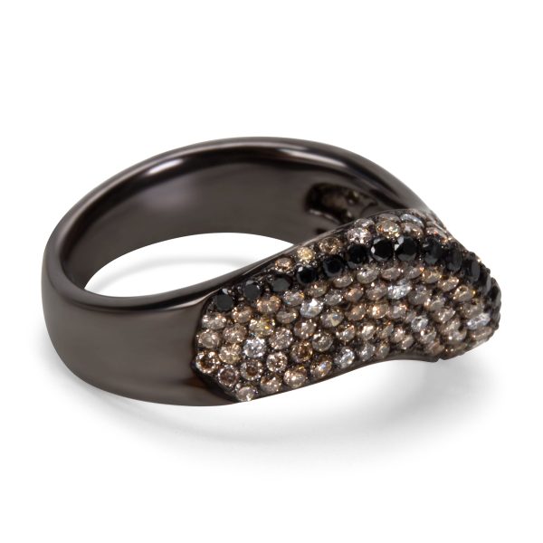 WP Champagne Black Diamond Ring in 14KT White Gold 142 ctw