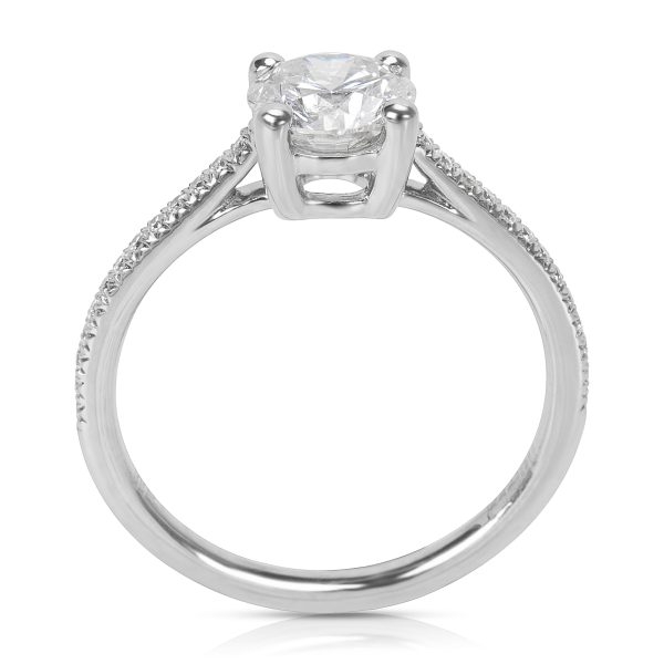 Rings Round Cut Diamond Engagement Ring set in Platinum 120 ctw