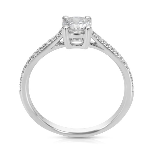 Rings Platinum Round Cut Diamond Engagement Ring 064ctw