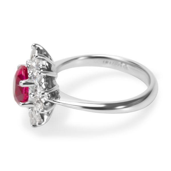 083867 sv 55a2a9aa 52ae 4708 b9d6 580de951fb75 Tiffany Co GIA Certified Burmese Ruby Diamond Ring in Platinum 213 ctw