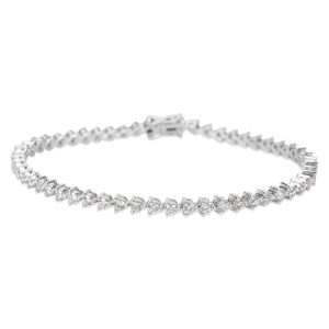 3 Prong Diamond Tennis Bracelet in 18KT White Gold 220 ctw Cart